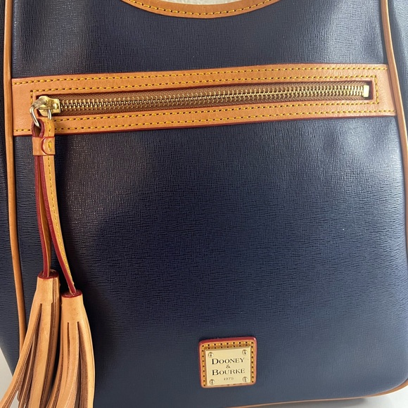 Dooney & Bourke Navy and Tan Shoulder Bag